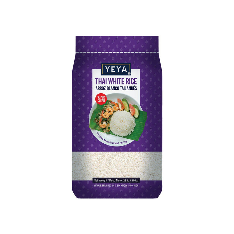 Arroz blanco de grano largo tailandés YEYA (10 kg / 22 lb)