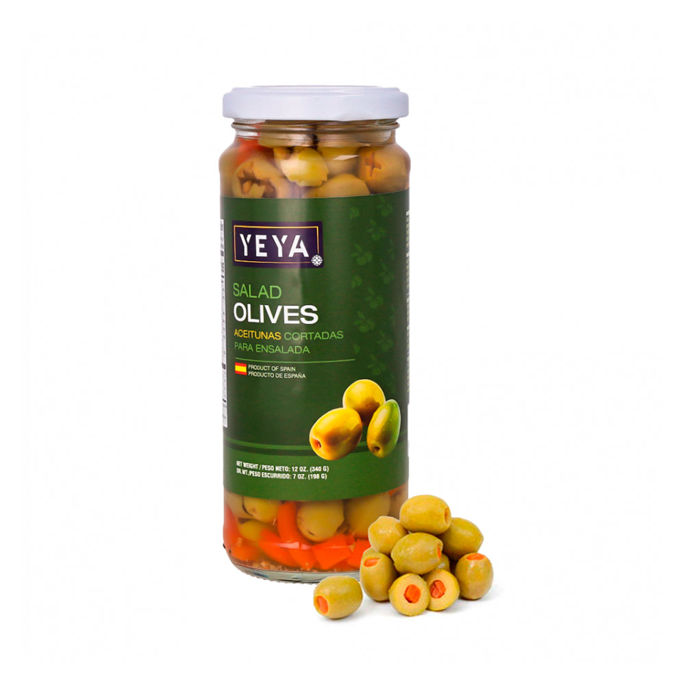 Aceitunas españolas cortadas para ensaladas YEYA (340 g / 12 oz)